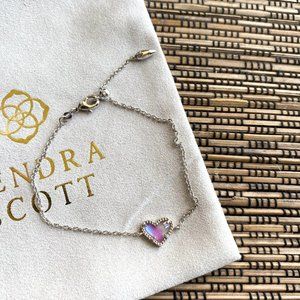 Kendra Scott Ari Heart Silver Watercolor Bracelet